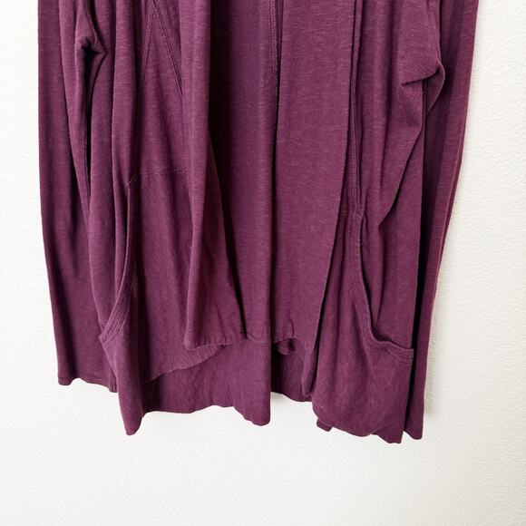[Lucy] Purple Open Front Slub Knit Cocoon Cardigan Cozy Wrap Sweater *Flaw Sz XL - Picture 4 of 11